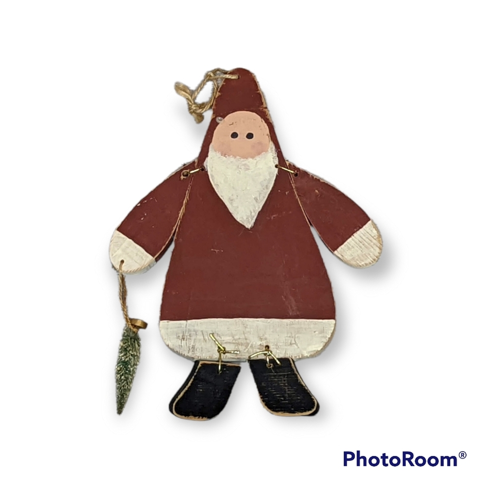 Primative Rustic Handmade Hanging Santa
